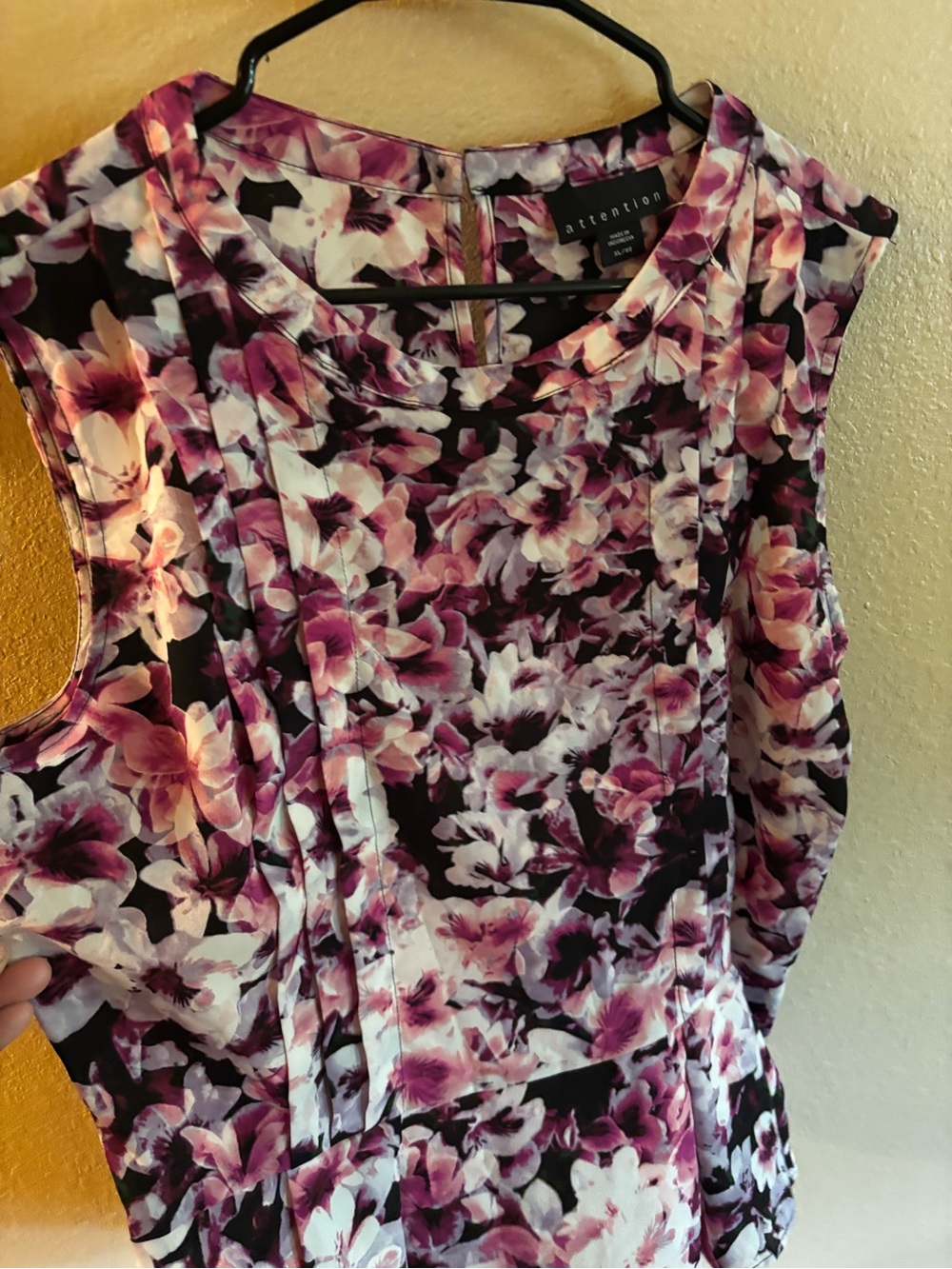 attention Floral Sleeveless Top - Pink & Black